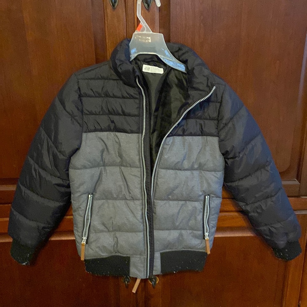 Boys H&M black and grey puffer jacket